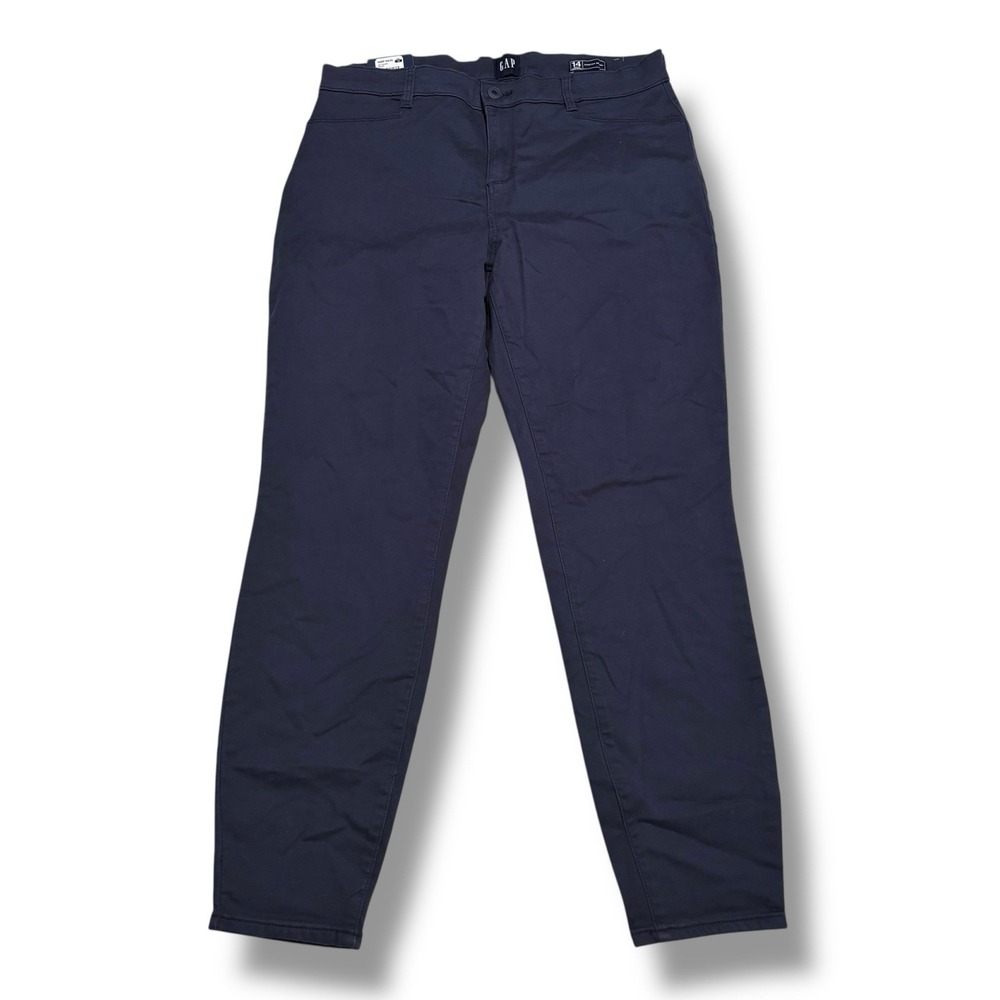 NWT‎ GAP Women's Comfy Skinny Pants Navy Blue Size 14 - 34 x 28